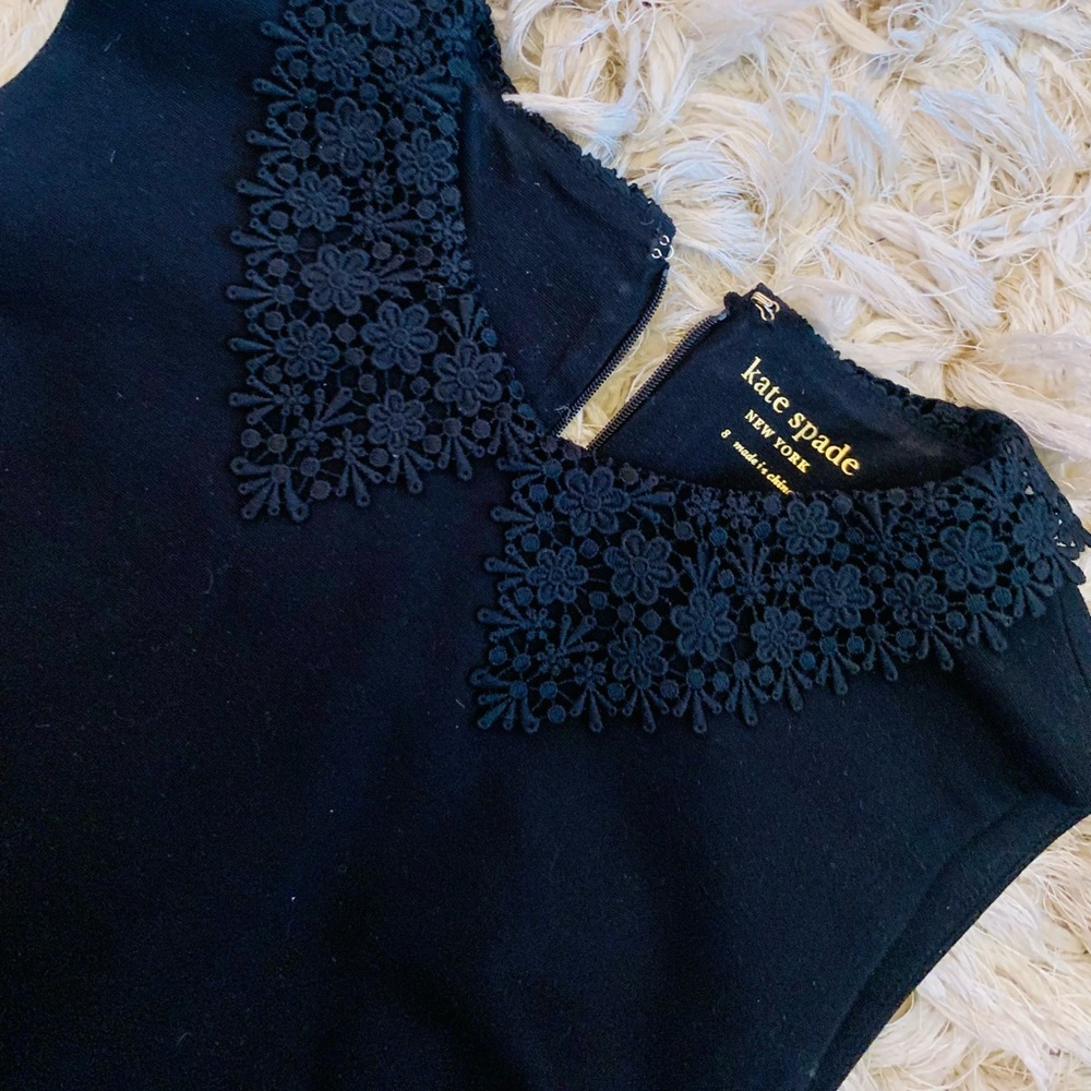 Kate spade black lace collar dress